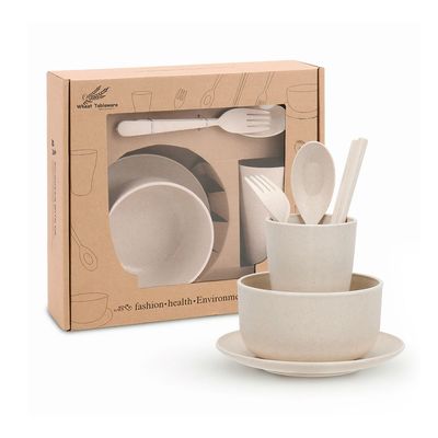 Wheat Straw 6 Pieces Dinner Set Beige