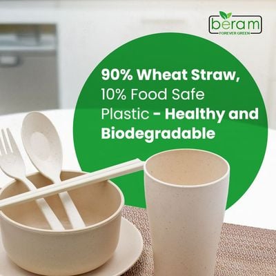 Wheat Straw 6 Pieces Dinner Set Beige