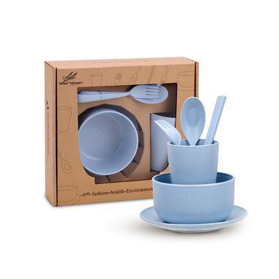 Wheat Straw 6 Pieces Dinner Set Blue