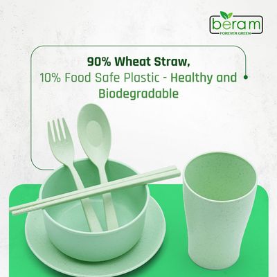 Wheat Straw 6 Pieces Dinner Set Green