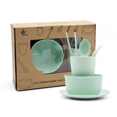 Wheat Straw 6 Pieces Dinner Set Green