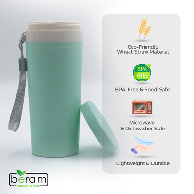 Wheat Straw Water Bottle Green