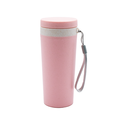 Wheat Straw Water Bottle Pink