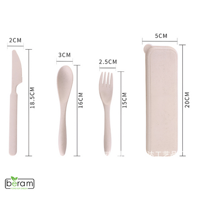 Wheat Straw Cutlery Set Beige