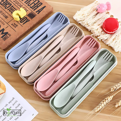 Wheat Straw Cutlery Set Green