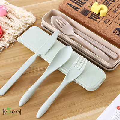 Wheat Straw Cutlery Set Green