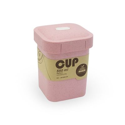 Wheat straw 550ml Lunch box Pink