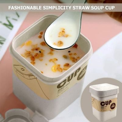 Wheat straw 550ml Lunch box Beige