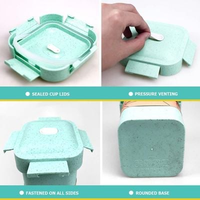 Wheat straw 550ml Lunch box Green