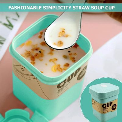 Wheat straw 550ml Lunch box Green