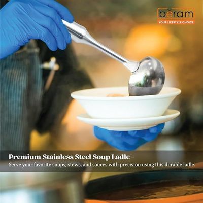 Bamboo Design Stainless Steel Soup Ladle