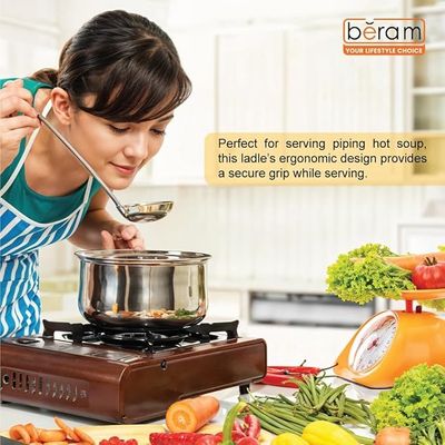 Stainless Steel Flat Handle Soup Ladle 