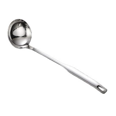 Steel spatula mirror soup ladle