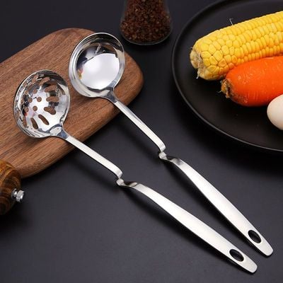 Steel spatula wall hanging soup ladle