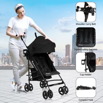 TEKNUM Eco Lite 2 Stroller with Cup holder - Black