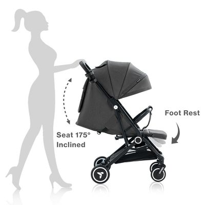 TEKNUM Travel Cabin Stroller with Coffee Cup Holder - Slate Grey