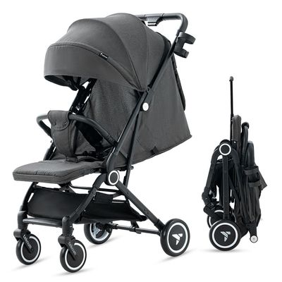 TEKNUM Travel Cabin Stroller with Coffee Cup Holder - Slate Grey