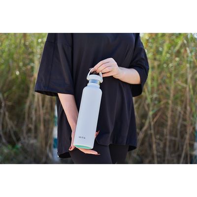 Moya "Black Sea"  700ml Insulated Sustainable Water Bottle White