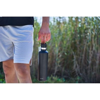 Moya "Coral Reef" 1L Insulated Sustainable Water Bottle Black