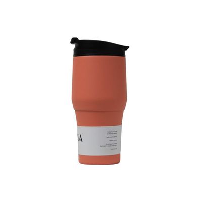 Moya "High Tide" 380ml Travel Coffee Mug Black/Coral