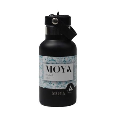 Moya "Seashell" 350ml Insulated Sustainable Water Bottle Black