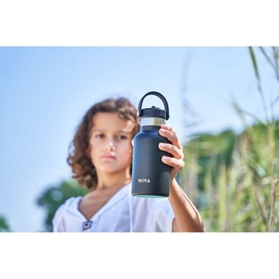 Moya "Seashell" 350ml Insulated Sustainable Water Bottle Black