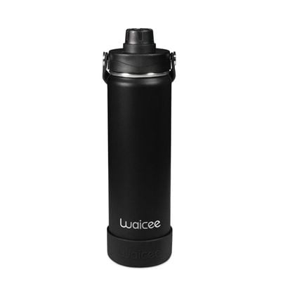 Waicee Onyx Black Reusable Bottle - Durable, Compact, Leak-Proof, Stylish, BPA-Free, Insulated, Portable -  620ml