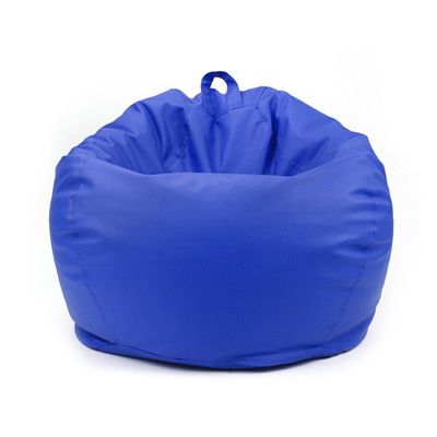 Classic Round Faux Leather Bean Bag with Polystyrene Beads Filling | Elegant & Cozy Seating | Lightweight & Portable | Easy to Clean(Kids-XS, Royal Blue)