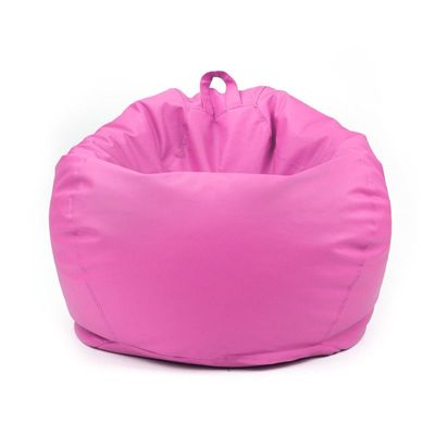 Classic Round Faux Leather Bean Bag with Polystyrene Beads Filling | Elegant & Cozy Seating | Lightweight & Portable | Easy to Clean(Kids-XS, Pink)