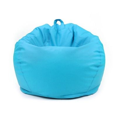 Classic Round Faux Leather Bean Bag with Polystyrene Beads Filling | Elegant & Cozy Seating | Lightweight & Portable | Easy to Clean(Kids-XS, Sky Blue)