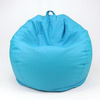 Classic Round Faux Leather Bean Bag with Polystyrene Beads Filling | Elegant & Cozy Seating | Lightweight & Portable | Easy to Clean(Kids-XS, Sky Blue)