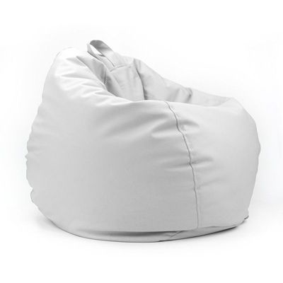 Classic Round Faux Leather Bean Bag with Polystyrene Beads Filling | Elegant & Cozy Seating | Lightweight & Portable | Easy to Clean(Kids-XS, White)