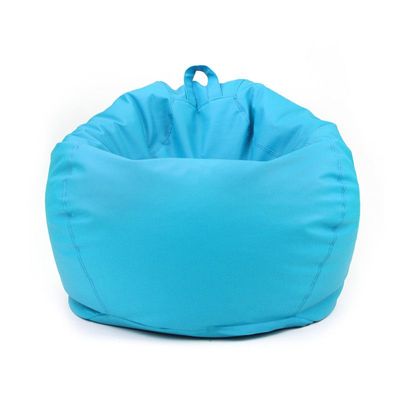 Classic Round Faux Leather Bean Bag with Polystyrene Beads Filling | Elegant & Cozy Seating | Lightweight & Portable | Easy to Clean(Kids-S, Sky Blue)