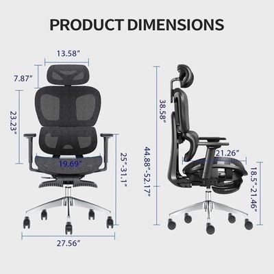 COOLBABY Ergonomic Mesh Office Chair with 3D Adjustable Armrest,High Back Desk Computer Chair Ergo3d Ergonomic Office Chair with Wheels for Home & Office Black