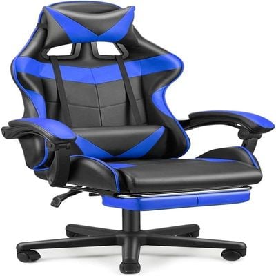 COOLBABY Gaming Chair Racing Style Office Chair Durable Leather Seat 360° Gaming Chair Upto 120 Kg,BLACK