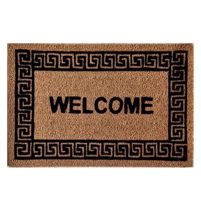 AE Natural PVC & Coir "Welcome" Patterned Border - 40 x 60cm