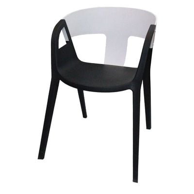 Jilphar Furniture Modern Style Fiber Plastic Chair with Armrest in Black and White- JP1276C