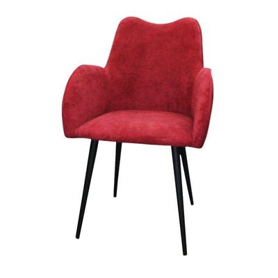 Jilphar Furniture Modern Polyester Fabric Dining Chair with Coated Steel Leg Wine Red - JP1301A