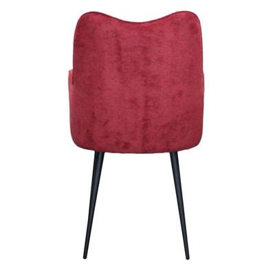 Jilphar Furniture Modern Polyester Fabric Dining Chair with Coated Steel Leg Wine Red - JP1301A