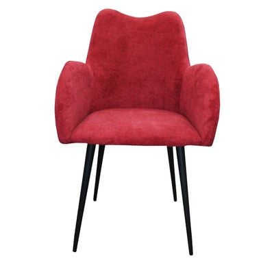 Jilphar Furniture Modern Polyester Fabric Dining Chair with Coated Steel Leg Wine Red - JP1301A