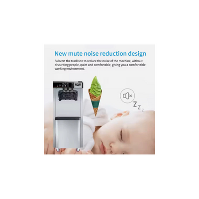 Food soft ice cream machine with casters 25-28L cone Homemade ice cream maker