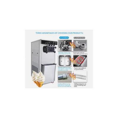 Food soft ice cream machine with casters 25-28L cone Homemade ice cream maker