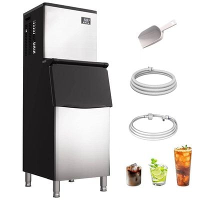 Commercial Ice Maker Machine, 250KG/300KG/350KG（24 hours）, Freestanding Stainless Steel Ice Maker, Perfect for Bar/Cafe/Restaurant