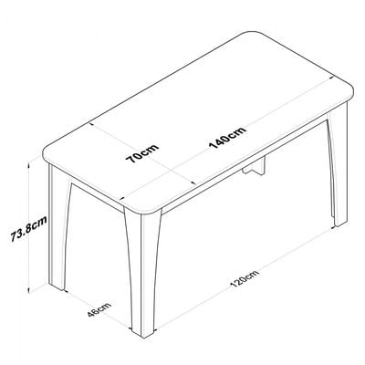 Home Canvas Versa Kitchen Table, Dining Table White and Oak