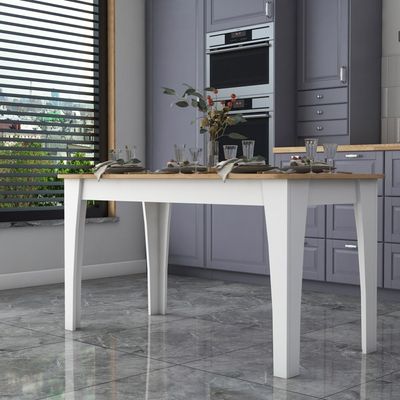 Home Canvas Versa Kitchen Table, Dining Table White and Oak