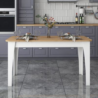 Home Canvas Versa Kitchen Table, Dining Table White and Oak