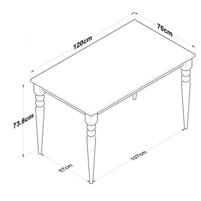 Home Canvas Classic Elegance Dining Table White and Walnut