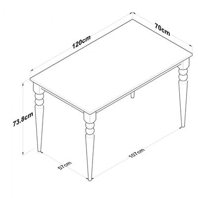 Home Canvas Classic Elegance Dining Table White and Walnut