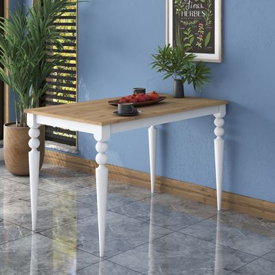 Home Canvas Classic Elegance Dining Table White and Walnut