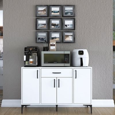 Home Canvas Bistro Multi-Storage Cabinet Sideboard White 